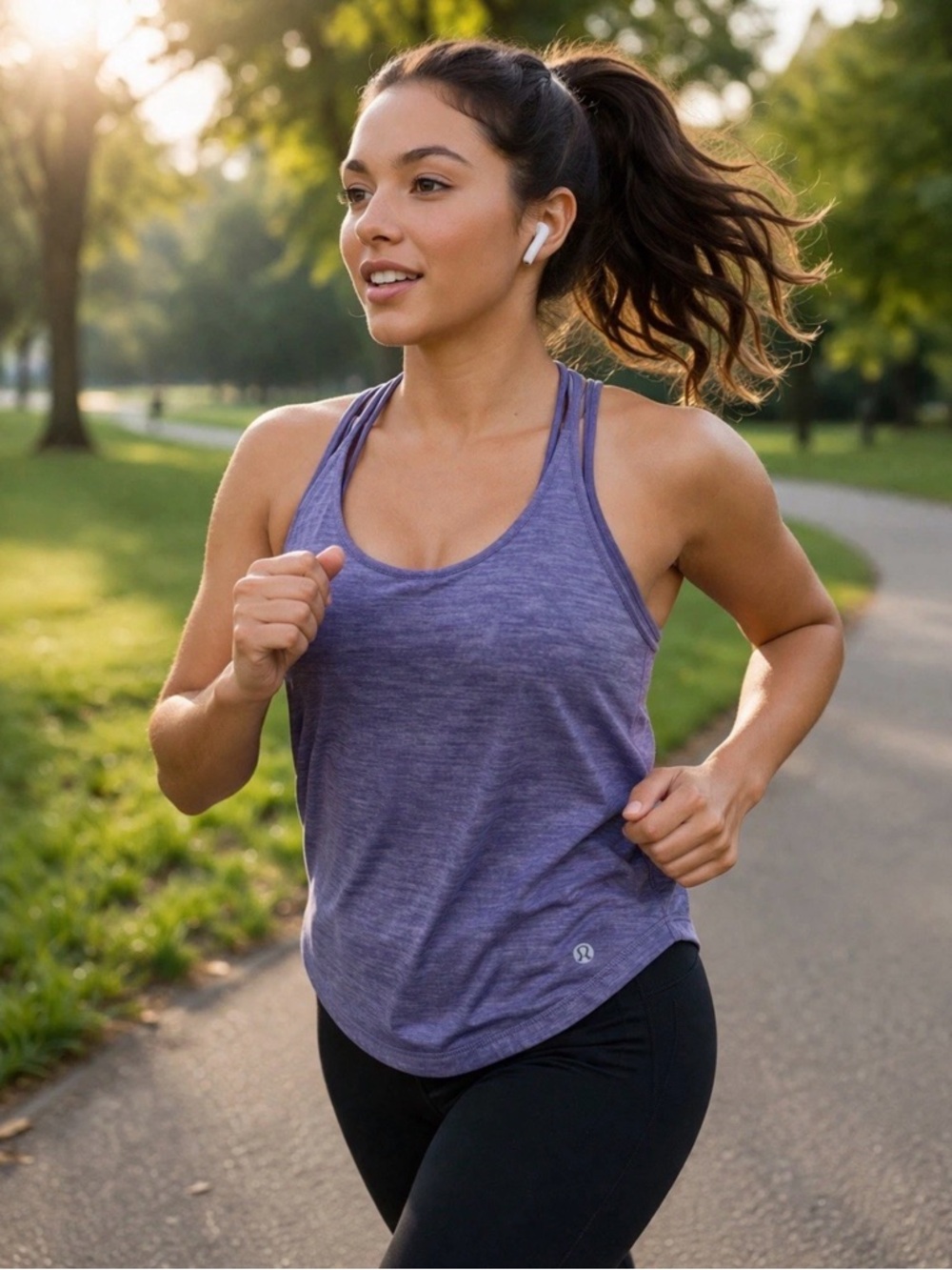 lululemon athletica Heathered Purple Double-Strap Racerback Tank
